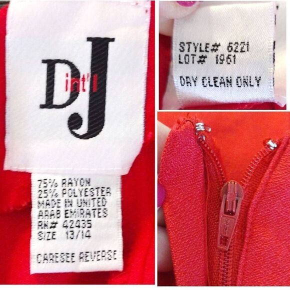 Vintage Red Sleeveless Open Back Midi Shift Dress Size 13/14 *fits like Large - Picture 12 of 14